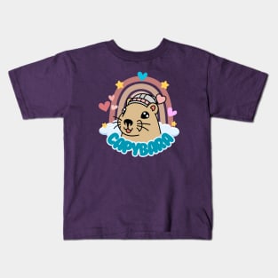 Rainbow cute Capybara Kids T-Shirt